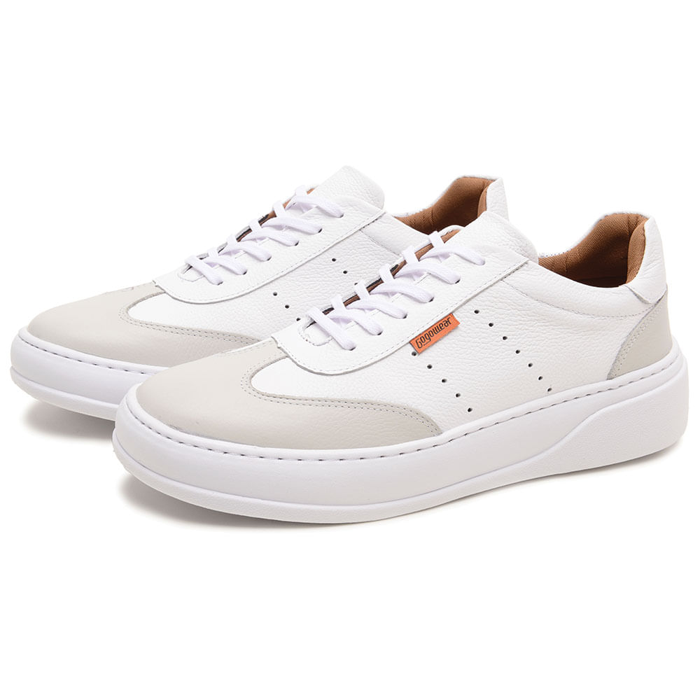 Sapatenis Tenis Masculino De Couro Masculino Confortavel Palmilha Eva Sola Borracha Resistente