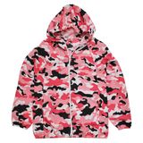 Jaqueta Corta Vento Infantil Camuflada Rosa Tam 2 Ao 14 - Rosa - 2