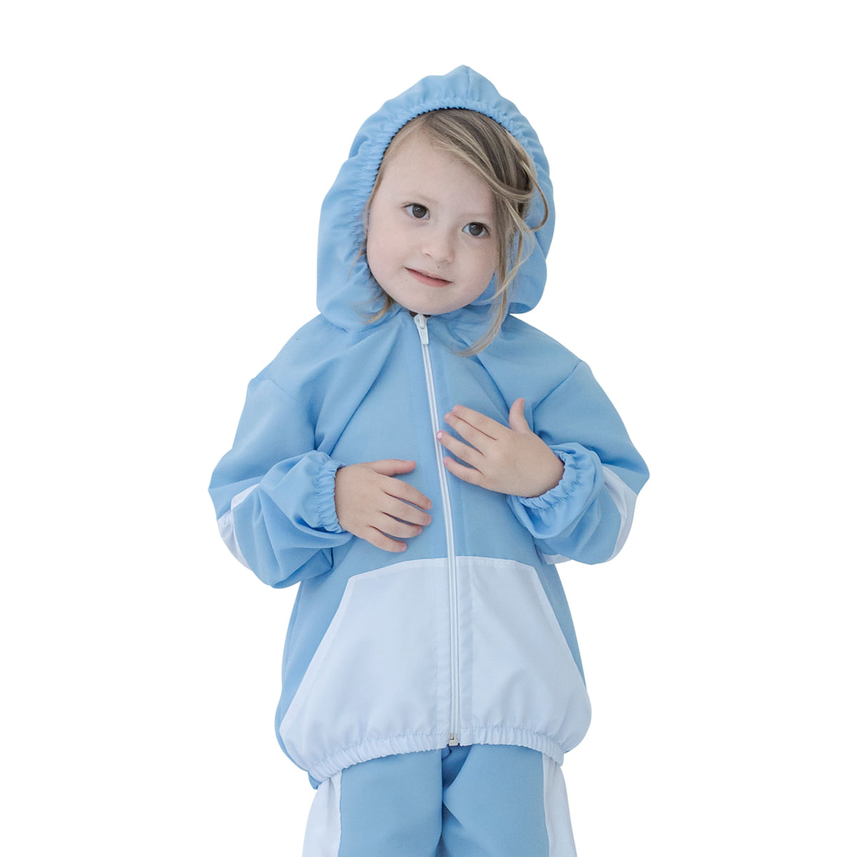 Jaqueta Corta Vento Infantil Camflada Impermeável Azul Claro