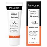 Protetor Solar Facial Principia Fps60 18% Filtros Uv + 5% Niacinamida 40ml