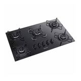 Cooktop 5 Bocas Mesa De Vidro Itatiaia Essencial Preto - Biv