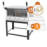 KIT - Forno Gás Industrial Roma Inox FIRI90 + Grade Extra + Kit Gás