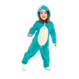 Macacão Pijama Infantil Menino Fleece Dinossauro Kamylus - Ciano - 8