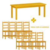 Mesa Retangular Com 8 Cadeiras Madeira Maciça 200 X 88 Cerejeira Plácida Shop Jm