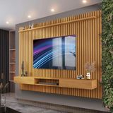 Painel Home Ripado Tv Até 75 Polegadas 1.8 Nature Valerius Shop Jm