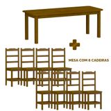 Mesa Retangular Com 8 Cadeiras Madeira Maciça 200 X 88 Imbuia Plácida Shop Jm