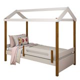 Cama De Solteiro Casinha Montessoriana Elis Divaloto Branco E Mel