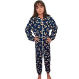 Pijama Infantil Macacão Kigurumi Estrelas Azul - Azul Escuro - 6