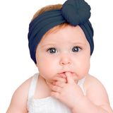 Faixa De Bebe Iinfantil Recém Nascido Turbante Menina - Azul-marinho