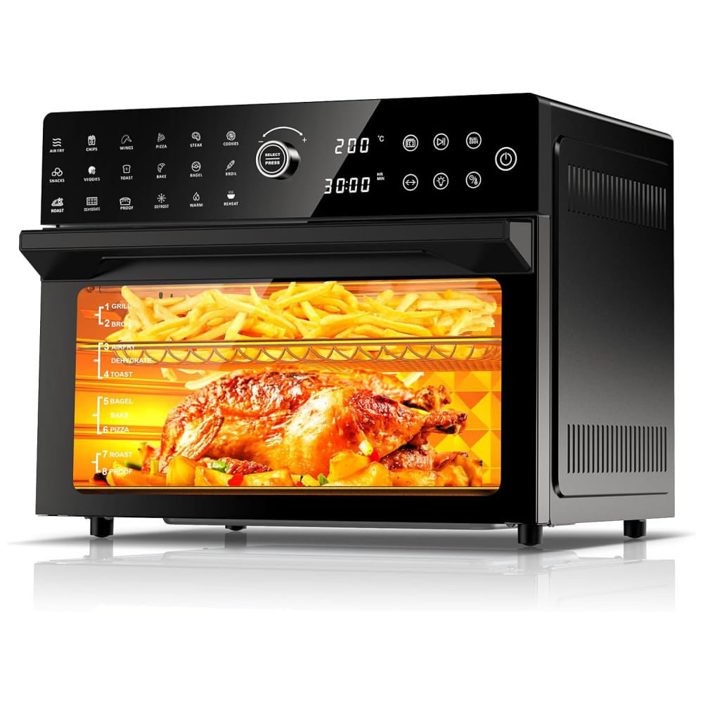 Forno Elétrico 30,2l Com Função Airfryer, Controle De Temperatura, Temporizador E Display Led, 110v 1800w, Fvz, Preto