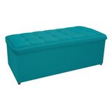 Calçadeira Copenhague 160 Cm Queen Size Suede Azul Turquesa