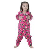 Pijama Infantil Macacão Kigurumi Fantasia Estampa Urso - Rosa-escuro - 10