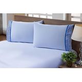 2 Fronhas King 60cmx80cm 100% Algodão 180 Fios Barrado Lese
