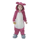 Pijama Infantil Macacão Kigurumi Fantasia Urso Rosa - Rosa-escuro - 4