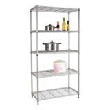 Estante De Aço Cromado 5 Prateleiras Rack Aramado + 5 Forros