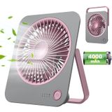 Ventilador De Mesa, Bateria Recarregável Ultrafina Genérica, Cinza