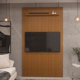 Painel Ripado 3d Para Tv Até 55 Polegadas Print 135cm Cor:cedro