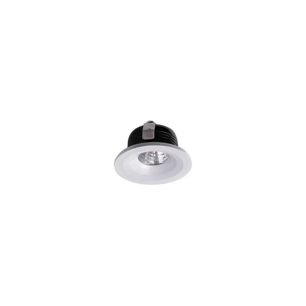 Spot De Embutir Para Móvel Nordecor Elysa Mini Redondo Led 3w Bivolt Branco 3000k Luz Amarela
