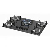 Fogão Cooktop Fischer 5 Bocas Gás Mesa Vidro - Preto 1642-6985 Bivolt