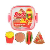 Borracha Lancheira Foods Pote Com 4 Unidades Tilibra
