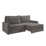 Sofá Vira Cama Veronica 2,10m Retrátil/reclinável Bipartido Suede Cinza - Xflex Sofás