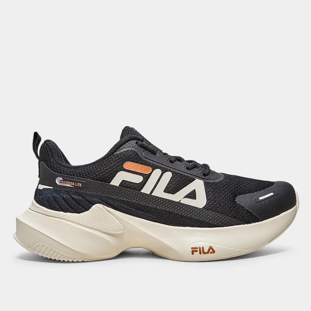 Tênis Feminino Run Fila Progress Lite 1239920 Preto/dourado 36