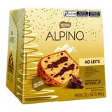 Panettone Alpino Com Recheio Cremoso De Chocolate E Gostas De Chocolate 450g