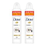 Kit 2 Desodorante Antitranspirante Aerosol Dove Invisible Dry 250 Ml Cada