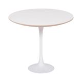 Mesa Saarinen Lateral Fórmica Branca 42cm - Base Branca