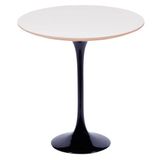 Mesa Saarinen Lateral Fórmica Branca 42cm - Base Preta