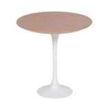 Mesa Saarinen Lateral Freijó 42cm - Base Branca