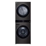 Lavadora E Secadora Elétrica Smart Lg Washtower 17kg Aço Escovado Preto Com Inteligência Artificial Aidd Wk17bs6a 220v