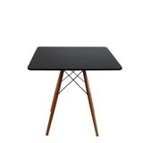 Mesa Jantar Quadrada Eiffel 90x90 Cm Preto Mdf Charles Eames