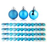 Kit 60 Bolas Natal Mista Glitter, Fosca, Lisa Azul Turquesa Mini 3cm - Master Christmas