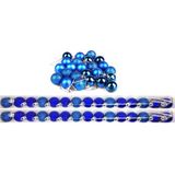 Kit 30 Bolas Natal Mista Glitter, Fosca E Brilho Azul Royal 3cm - Master Chirstmas