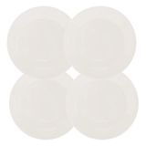 Jogo 4 Pratos Para Sobremesa De Porcelana Clean 20cm - Lyor