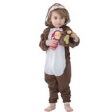 Pijama Infantil Macacão Kigurumi Fantasia Urso Marrom - Marrom - 6