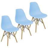 Kit 3 Cadeiras Charles Eames Eiffel Wood Design
