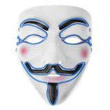 Mascara Cosplay Led Vendetta Neon Vingança Anonymous-azul