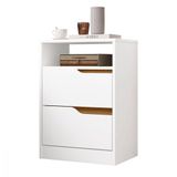 Mesa De Cabeceira Sole 2 Gavetas Flex Branco/nature