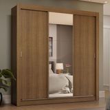 Guarda-roupa Casal 3 Portas De Correr Com Espelho 4 Gavetas Rustic Sublime Plus Madesa Rustic