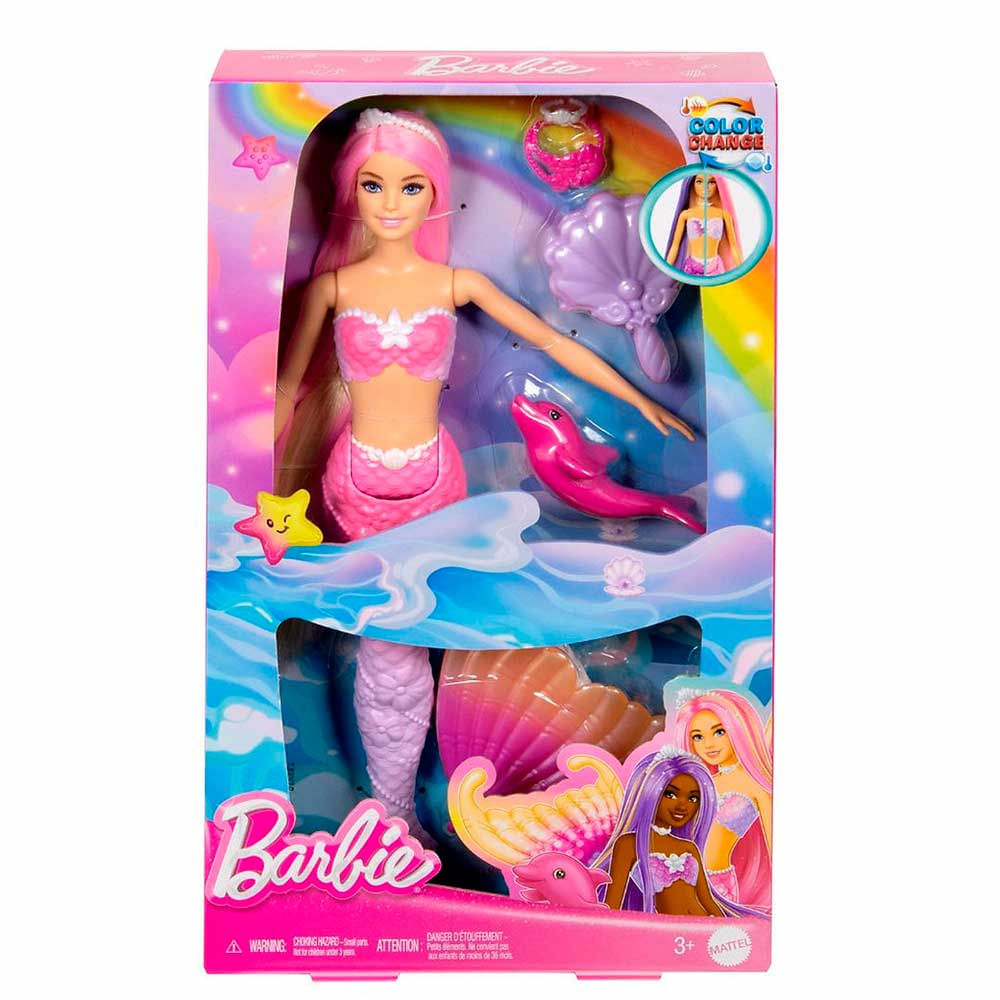 Boneca Barbie Sereia Cores Magicas Malibu Change Color Mattel