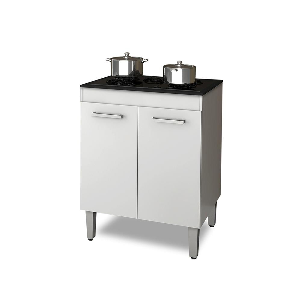 Balcão De Cozinha Para Cooktop 5 Bocas Com 2 Portas Nauru - Branco