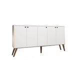 Aparador Buffet Retro Para Sala De Estar 5 Portas San Marino - Branco