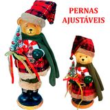 Enfeite Natalino Urso Árvore De Natal Perna Ajustável 50cm