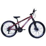 Bicicleta Viking Tuff 25/30 Freeride Aro 26 Freio A Disco 21 Velocidades Cambios Shimano Vermelho