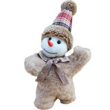 Enfeite Boneco De Neve Gorro Chapéu Decoração De Natal 28cm