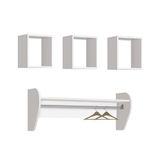 Kit 3 Nichos E Prateleira Juju Branco Brilho - Reller Móveis Branco Brilho