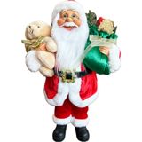 Enfeite Natalino Papai Noel Saco De Presente Natal Urso 41cm