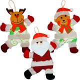 Kit 12 Decoração Árvore De Natal Noel Rena Urso Natalino 19cm